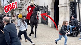 Scary Moment SPOOKED Horse Charges Out Of Box Into Tourists!