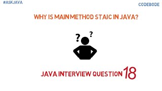 why is main method static in java? | Java Interview Questions and Answers | Ask Java | Code Bode