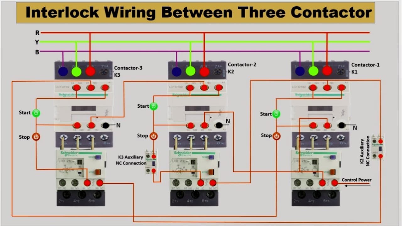 Electrical Interlock Wiring Three Contactor Wiring If One Contactor
