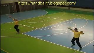 Handball goalkeeper training - blocking the balls from the line player and the winger