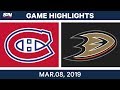 NHL Highlights | Canadiens vs. Ducks – Mar 8, 2019