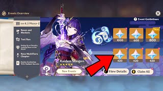 CONFIRMED!! 3700 PRIMOGEMS (23 FATES) For F2P PLAYERS Before version 4.4 Banner - Genshin Impact