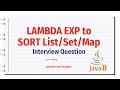 java 8 lambda expression | lambda exp to sort arraylist set and map sort list | sort map | okay java