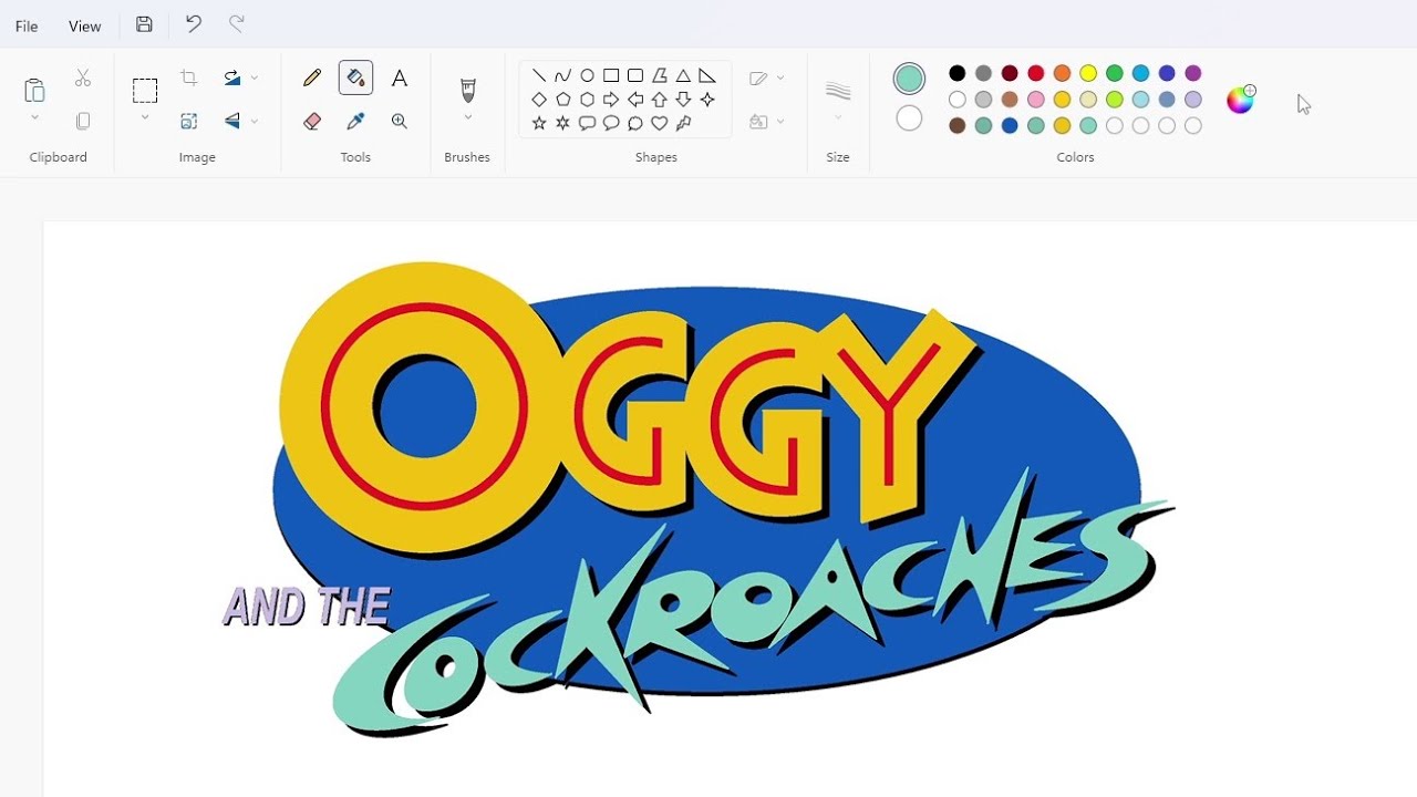 How To Draw The Oggy And The Cockroaches Logo Using MS Paint | How To ...