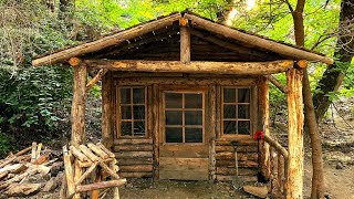 Building a Cabin in The Wild-Full Step-by-Step Documentary. Start to Finish