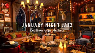 Cozy Jazz Music & Rain Night at Bookstore Cafe Ambience | Relaxing Piano Jazz Music for Work, Study