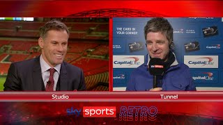 Noel Gallagher interviewed after Manchester City won the 2016 League Cup