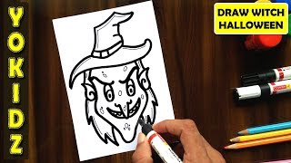 HOW TO DRAW HALLOWEEN WITCH EASY