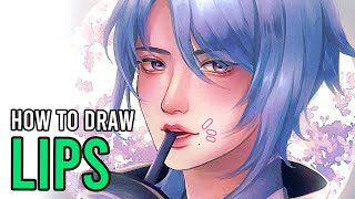 How to Draw and Paint LIPS | Semi Realistic Art Style