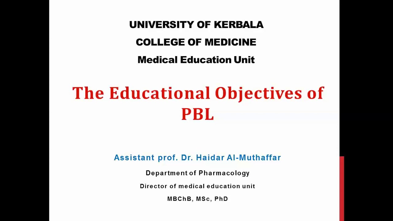 Medical Education: The Educational Objectives Of PBL - YouTube