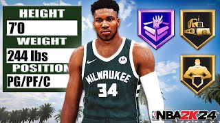 THE BEST 7'0 GIANNIS ANTETOKOUNMPO BUILD ON NBA 2K24! DO IT ALL PF BUILD!