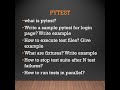ATOS Syntel PYTest Interview Questions #pytest #python #testing #qaqc #automationtesting