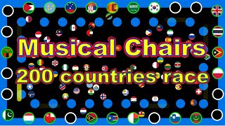 Musical Chairs ~200 countries marble race #38~  in Algodoo | Marble Factory