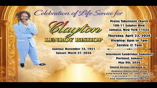 MEMORIAL SERVICE FOR CLAYTON LENROY BISHOP. PRESENTED BY MEADOWREST MEMORIAL FUNERAL SERVICES.