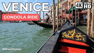 VENICE 2024. Gondola Ride Through The Floating City’s Canals. Walking Tour in 4K.