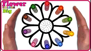 ( Flowers ) Big Daisy  Marker Pen Coloring Pages / Akn Kids House