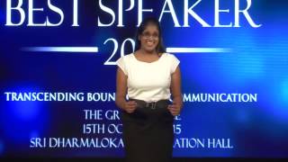 Chrishari De Alwis Gunasekare - Impromptu Speech - Best Speaker 2015