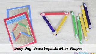 Busy bag ideas for preschoolers popsicle stick velcro shapes - Cheap & Easy DIY Craft