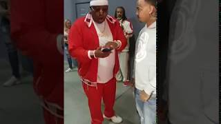 Rapper E 40 Back Stage with Devin Haney before Showtime Bout