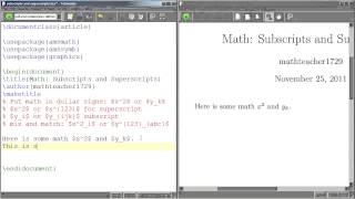 LaTeX Tutorial 04 Subscripts and Superscripts
