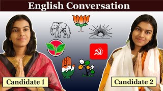 Conversation Between Voter and Two Candidates | Improve your English | Adrija Biswas