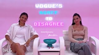 Dua Lipa and Emma Raducanu play a game of ‘Agree to Disagree’. | Vogue