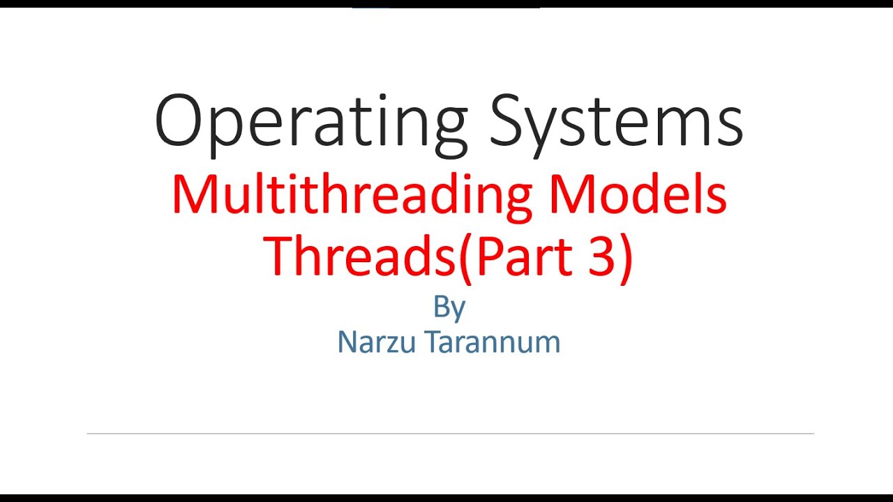 Multithreading Models | Threads(Part-3) - YouTube