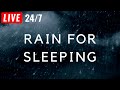 🔴 Rain Sounds for Sleeping with BLACK SCREEN - Sleep FAST with Heavy Rain