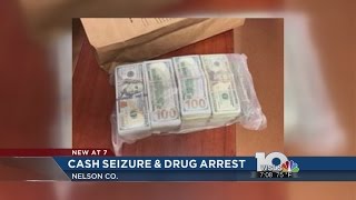 Cash seizure and drug arrest in Nelson County