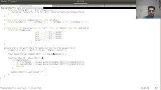 JAVA DATA STRUCTURE STACK : Evaluate A Postfix Operation Using A Stack