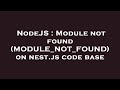 NodeJS : Module not found (MODULE_NOT_FOUND) on nest.js code base