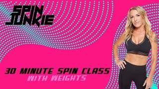 Fun & Challenging 30 Minute Spin Class With Weights!