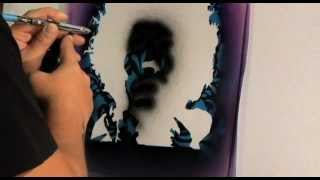 Jimi Hendrix T-Shirt Airbrush Tutorial - Eddie Davis