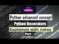 Python decorators || Explained with notes || Part 2 @csconcepts2022