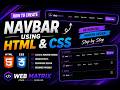 How to create a navbar using HTML and CSS | navbar CSS Tutorial | Header HTML CSS