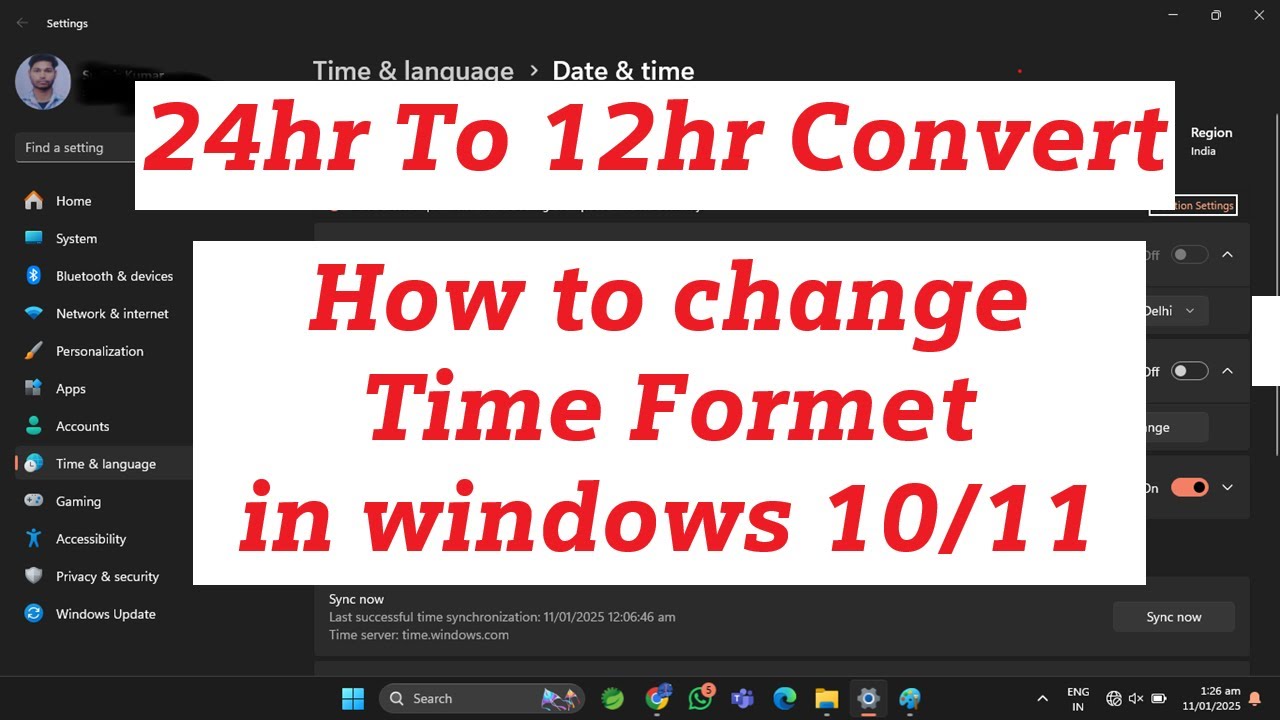 How To Change Time Format In Windows 10 11 24 Hr To 12 Hr 24 Hr To