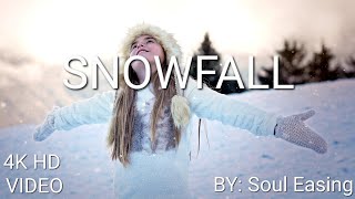 Soothing Snowfall video | Piano background music | Snowing trees-Peaceful-Calm