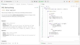 Leetcode 912 - Sort an Array - Python