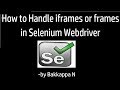How to Handle Frames in Selenium WebDriver