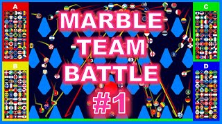 Marble Team Battle #1 | Marble Elimination Race in Algodoo | Marble Factory