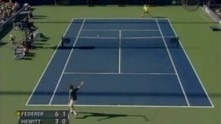 USO 05 SF Federer vs Hewitt Highlights Pt1