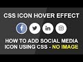 CSS Icon Hover Effect - How to add social media icons using font awesome