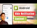 How to Hide Notification Content on Home Screen !