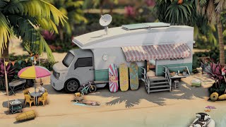 Colorful Beach Camper Van 🏖️ | The Sims 4 Speed Build (No CC)