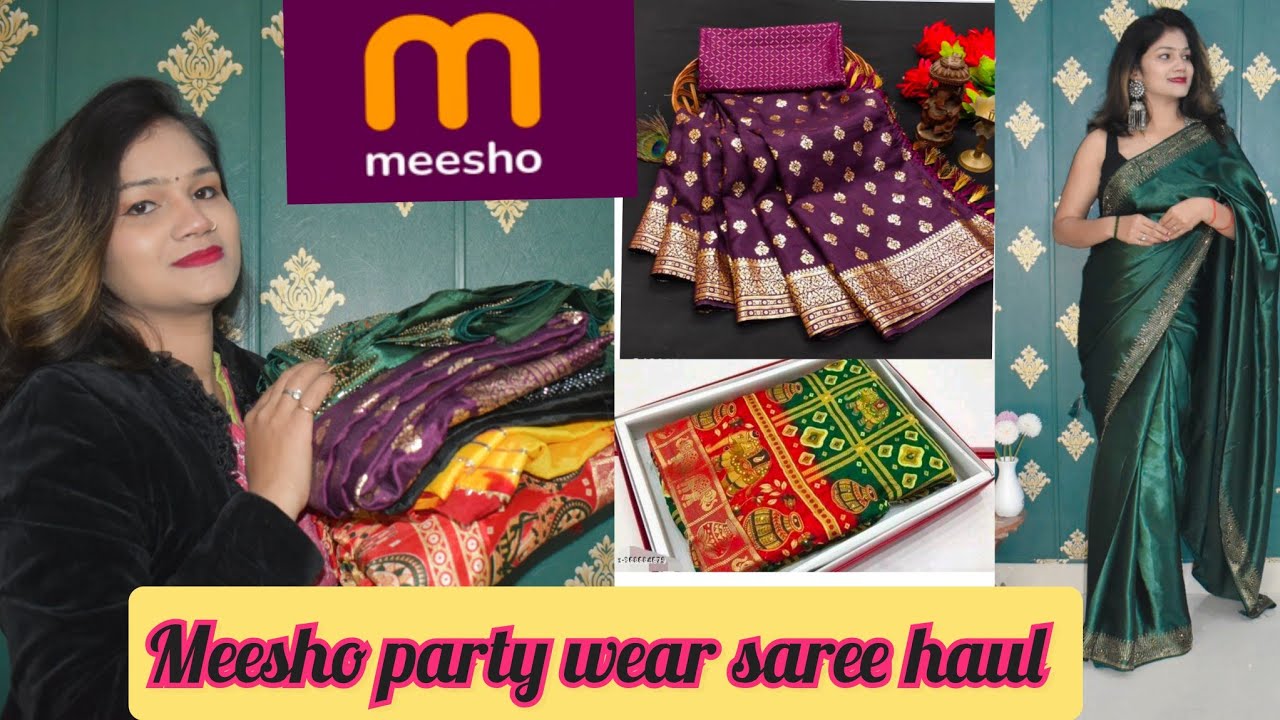 Meesho Wedding Partywear Special Saree Haul Affordable Saree Collection