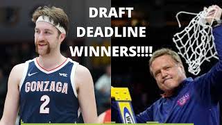 College hoops biggest WINNERS AND LOSERS at the NBA DRAFT DEADLINE - Duke, Kansas, Gonzaga AND MORE!