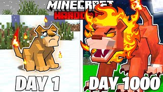 I Survived 1000 Days As A FIRE LION in HARDCORE Minecraft! (Full Story)