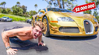 Do 1 Pushup, Drive 1 Second In Worlds Most Expensive Car (GOLD BUGATTI)