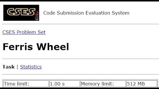 Ferris Wheel - CSES Sorting and Searching #3