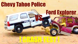 CRASH TEST - Scale 1/24 Ford Explorer VS Scale 1/24 Chevy Tahoe Police - Super Slow Motion 1000fps